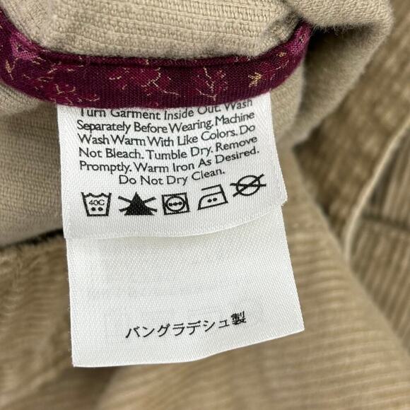 Eddie Bauer Corduroy Jacket Button Front 100% Cotton Light Brown Tan Size L - Picture 9 of 9